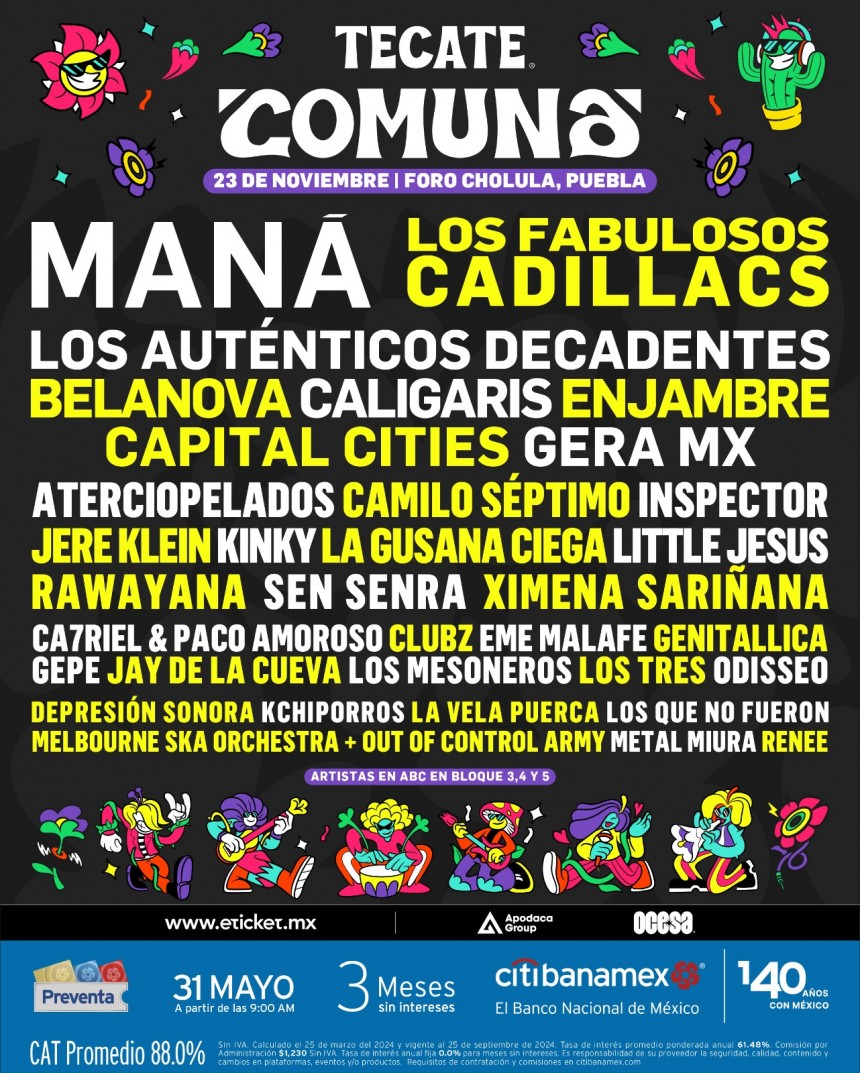 ¡El Festival Tecate Comuna 2024 Anuncia su Cartel!